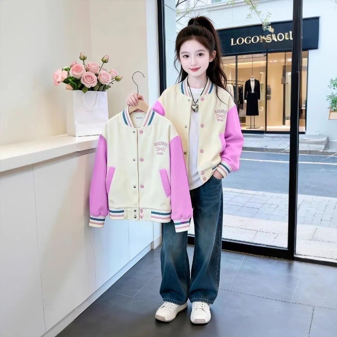 女童外套2026新款春秋春季儿童洋气夹克上衣女大童春装时髦棒球服图片