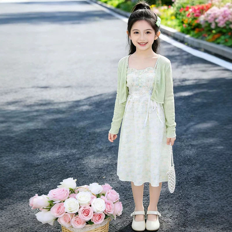 女童连衣裙夏季2026新款儿童洋气吊带裙夏装公主裙中大童碎花裙子