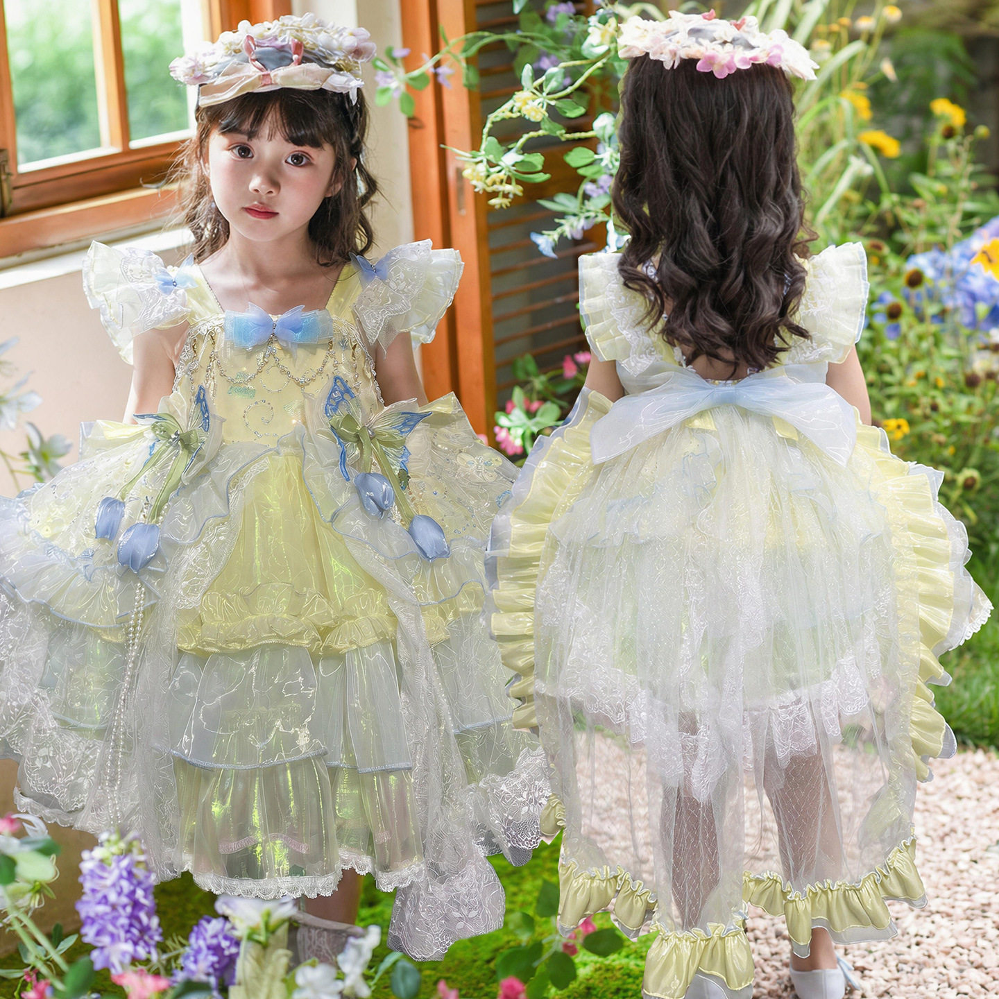 女童夏季洛丽塔公主裙子2026新款儿童蓬蓬背心连衣裙小女孩夏装