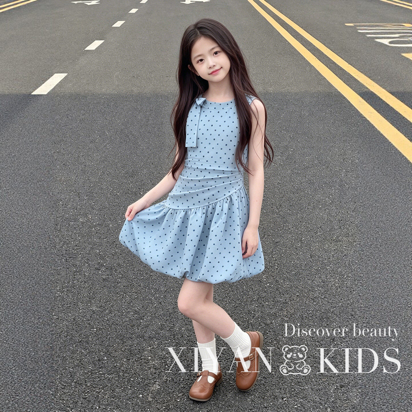 女童韩系裙子2026新款小女孩超好看夏季连衣裙儿童波点无袖裙薄款