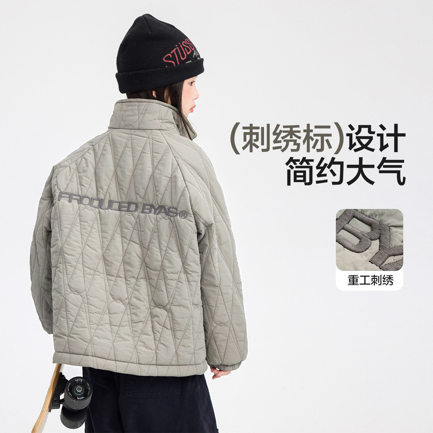 女童冬装潮酷时髦运动棒球棉服2025新款儿童女孩防风加厚夹棉外套