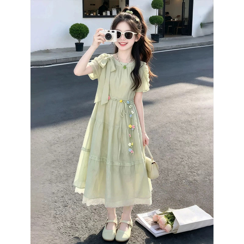 女童森系甜美连衣裙2026夏季新款洋气女孩时髦超好看仙女裙公主裙