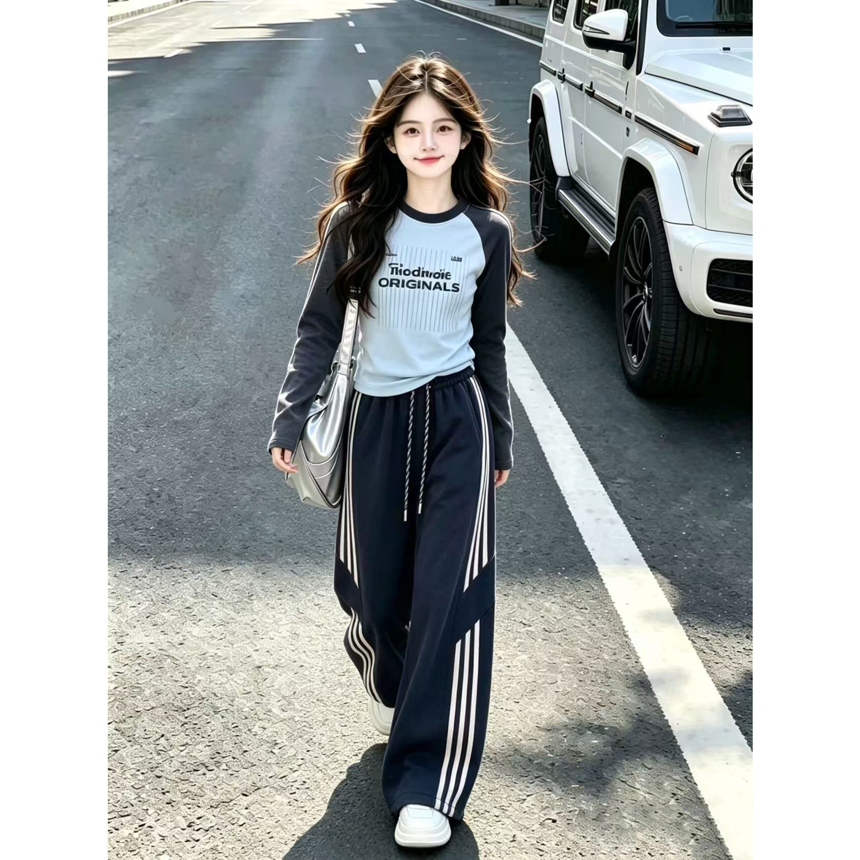 女童秋季韩版撞色卫裤两件套