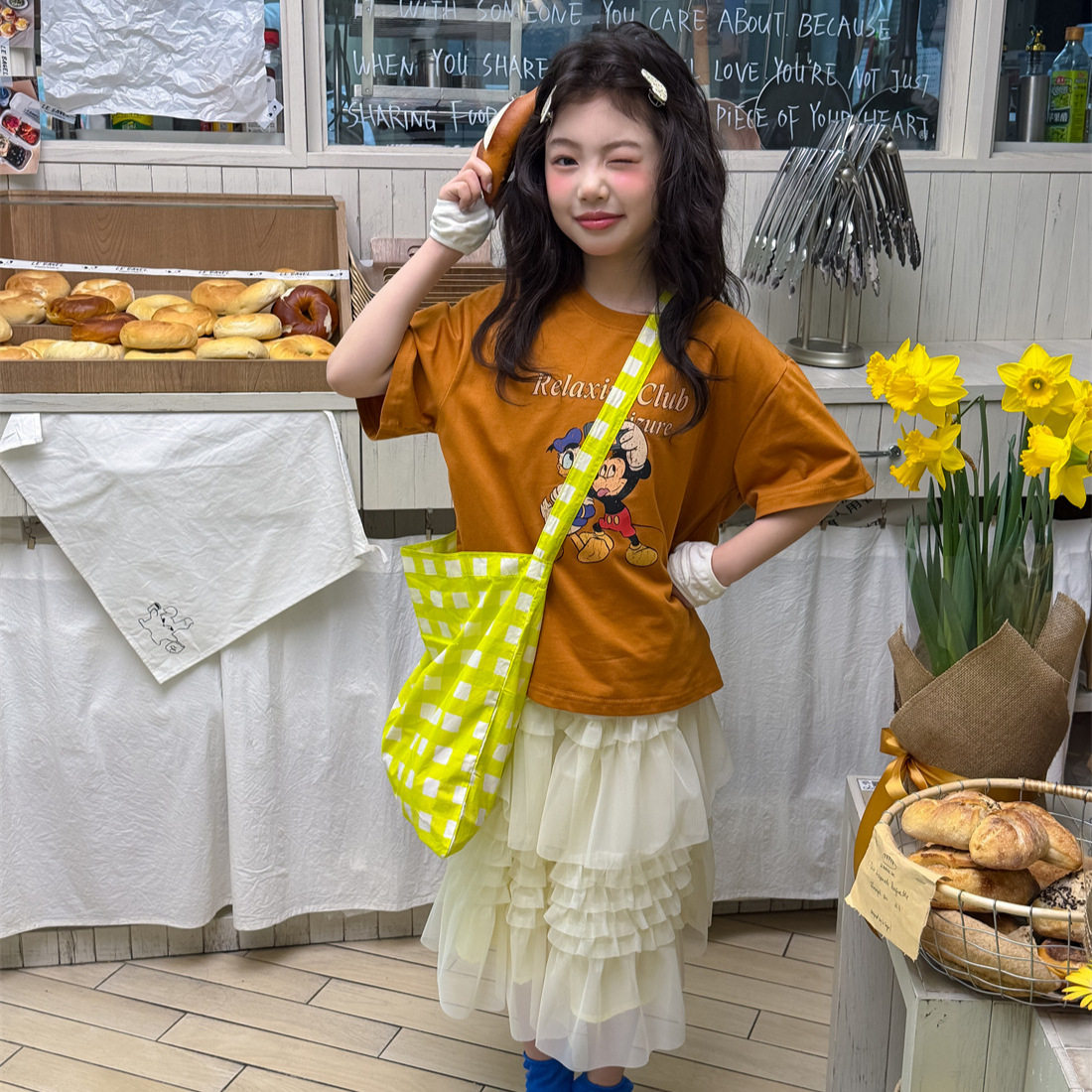 花与寻女童半身裙2026年夏季新款韩系ins风多层蛋糕纱裙蓬松裙潮