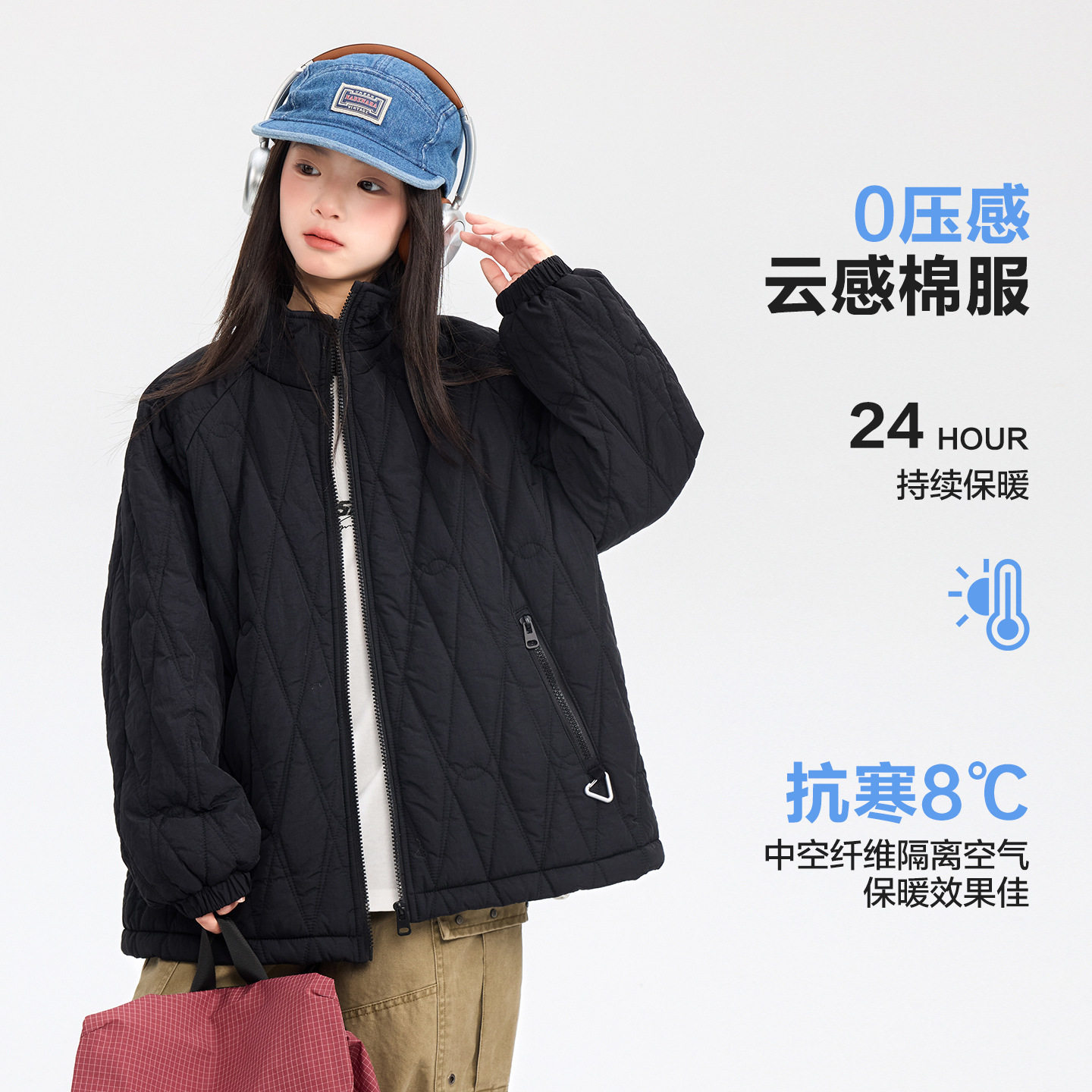 女大童冬季韩版加厚运动棒球棉服2025新款儿童超好看保暖棉衣外套