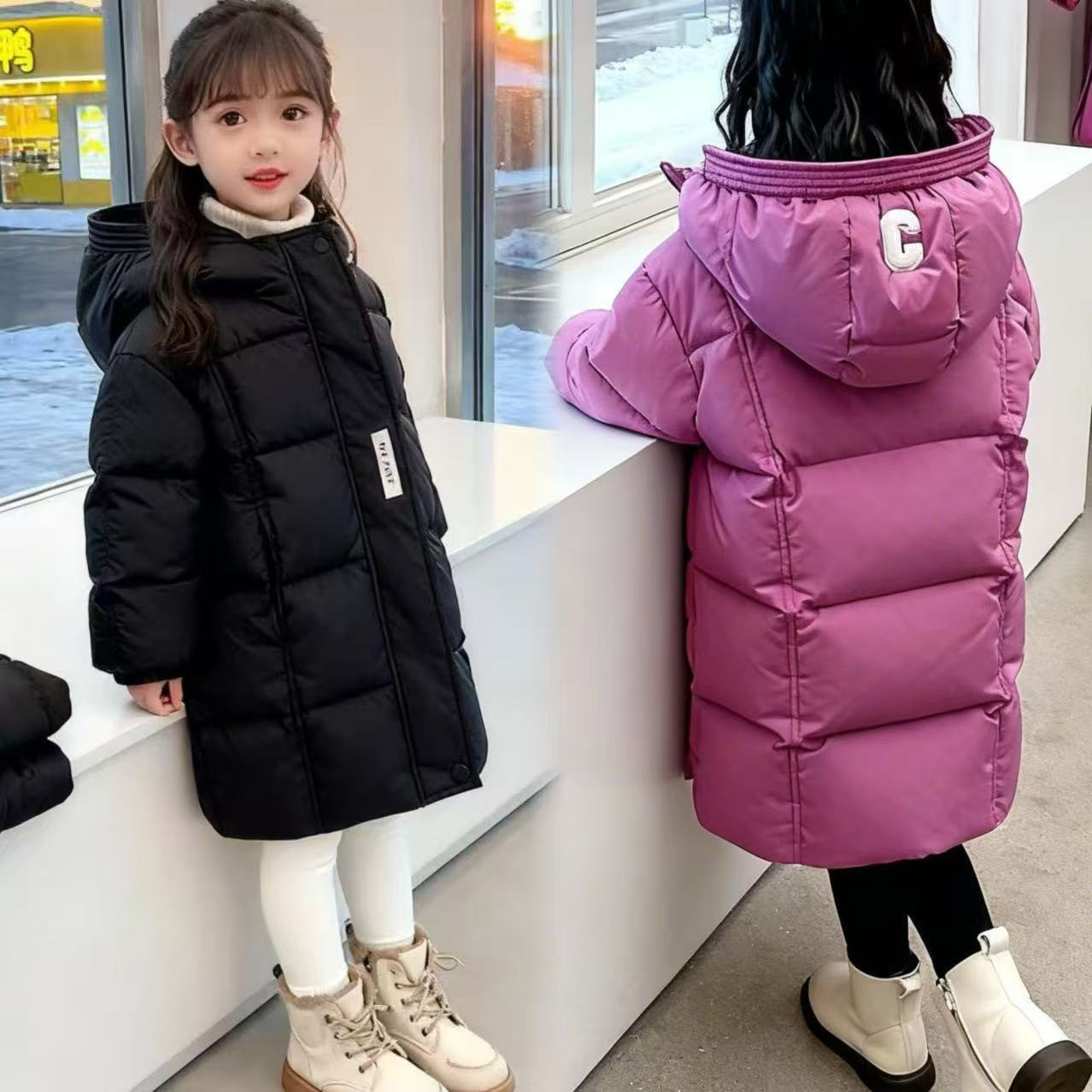 2025儿童中长款儿童棉服外套中大童男女童儿童棉衣童装外套批发外