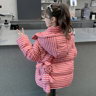 女童羽绒服冬装2025新款儿童网红洋气90白鸭绒小红色外套女孩冬装