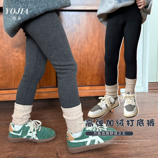 女大童女童打底裤秋冬2025新款洋气修身芭比裤加绒加厚儿童瑜伽裤