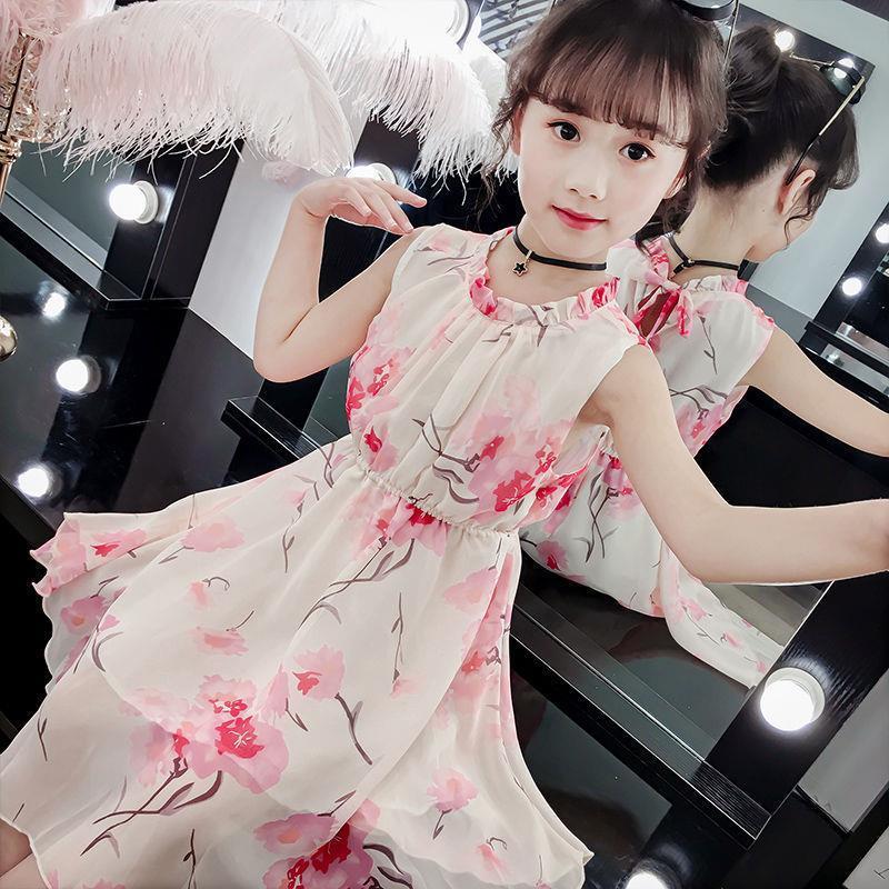 女童2026新款夏装韩版雪纺连衣裙儿童时髦中大童超洋气公主裙童装