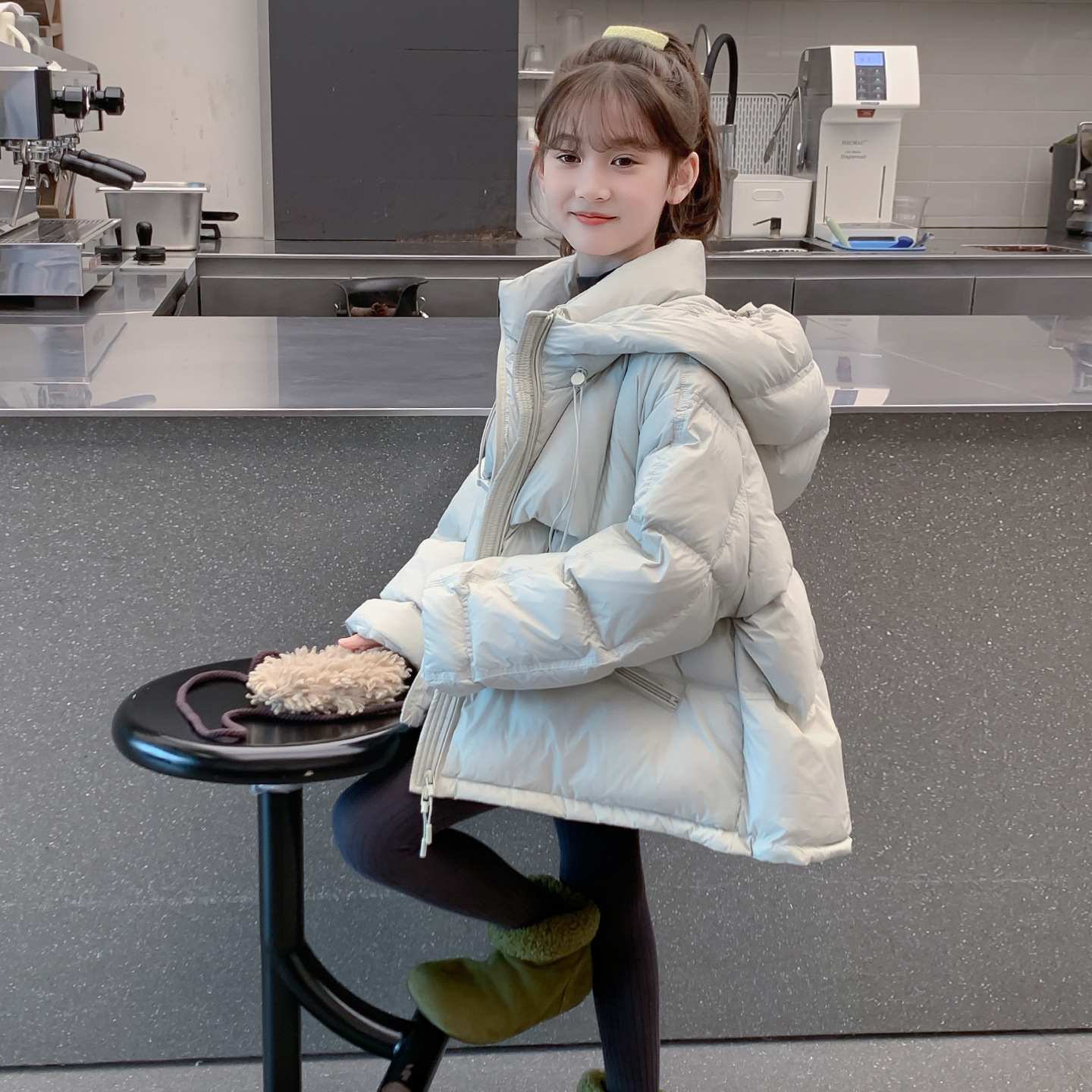 2025女童羽绒服90白鸭绒