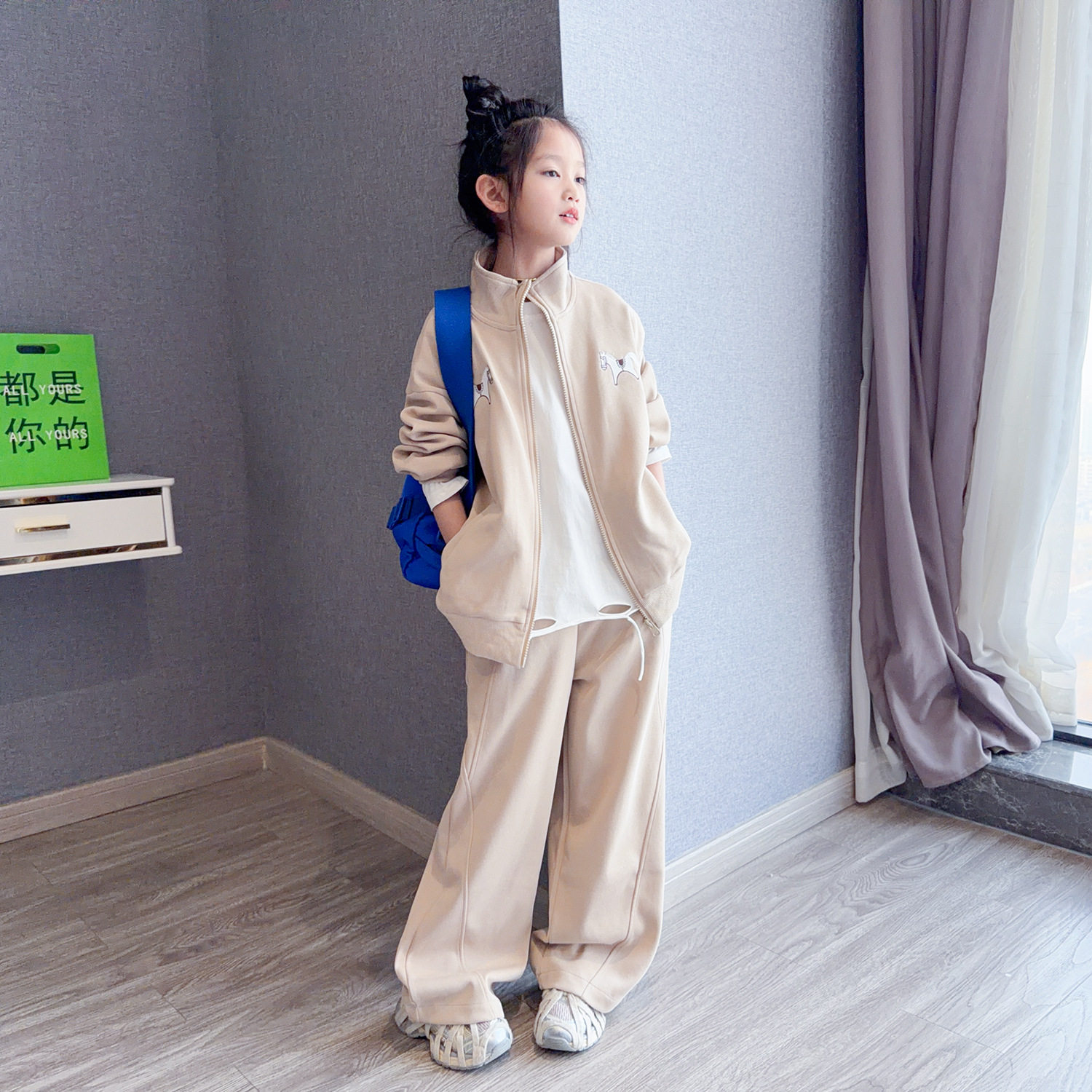 女童春秋套装2026新款网红儿童洋气春装衣服大童运动休闲两件套潮