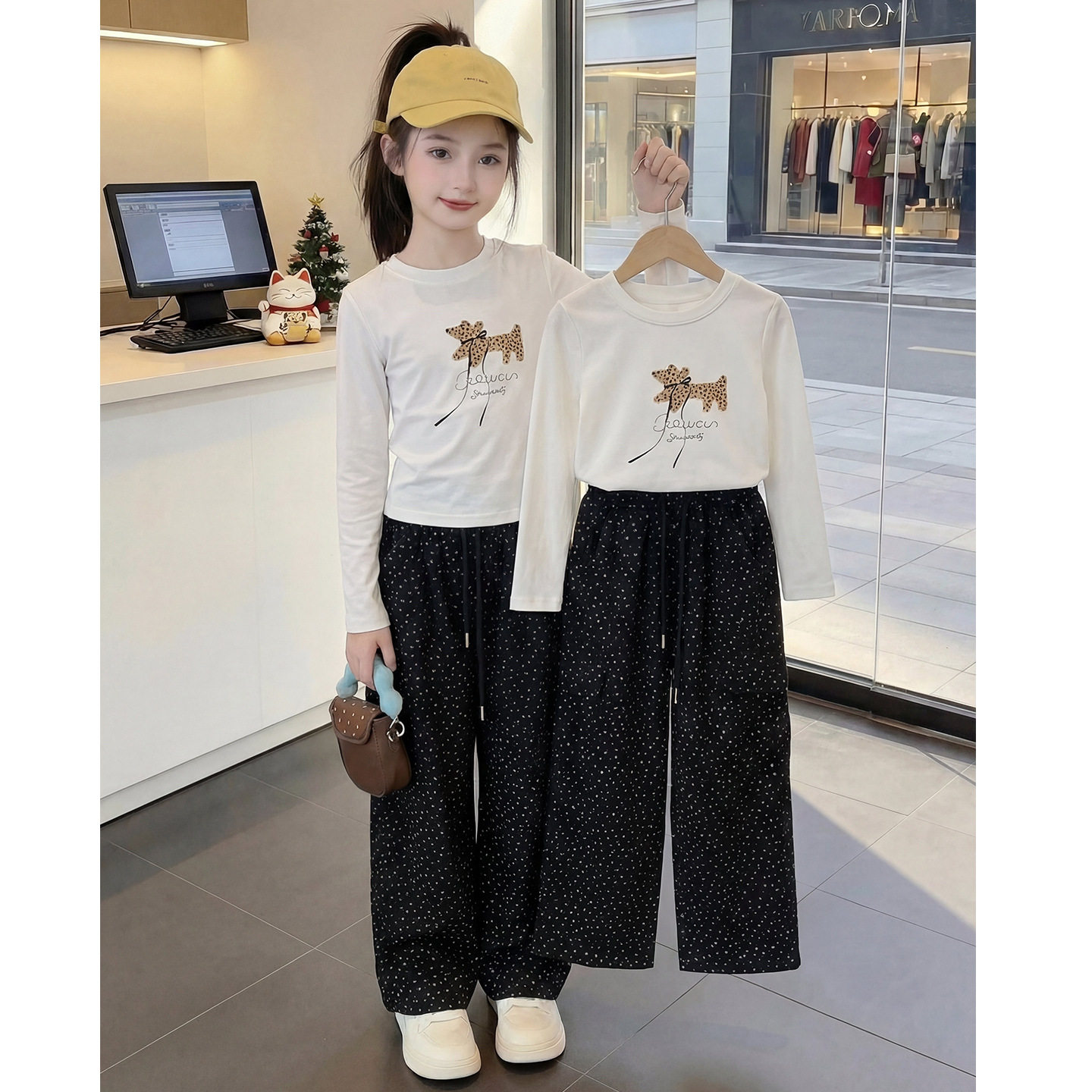 女童春装上衣2026新款洋气儿童时髦韩版网红打底衫女孩春秋衣服潮