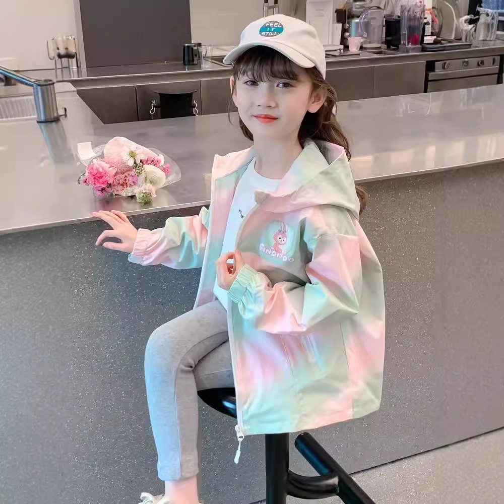 女童春装外套2026新款儿童洋气连帽卡通春秋星黛露夹克上衣女大童