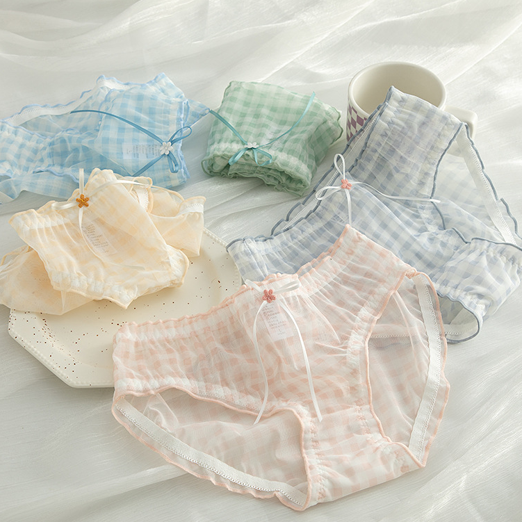 女士内裤中腰蕾丝纯棉裆