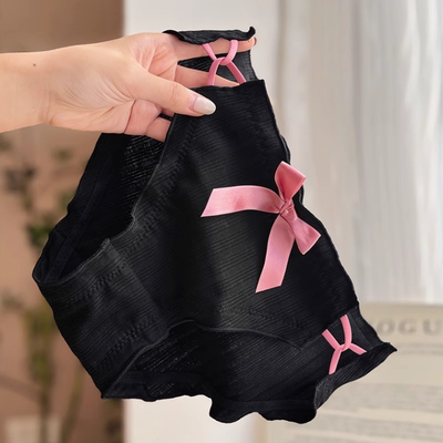 蝴蝶结法式甜美风中低腰蕾丝内裤