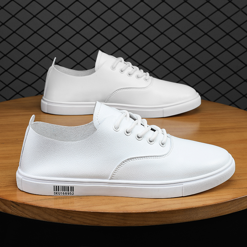 潮牌小白鞋男真皮2024春夏新款韩版休闲百搭透气单层纯皮学生板鞋