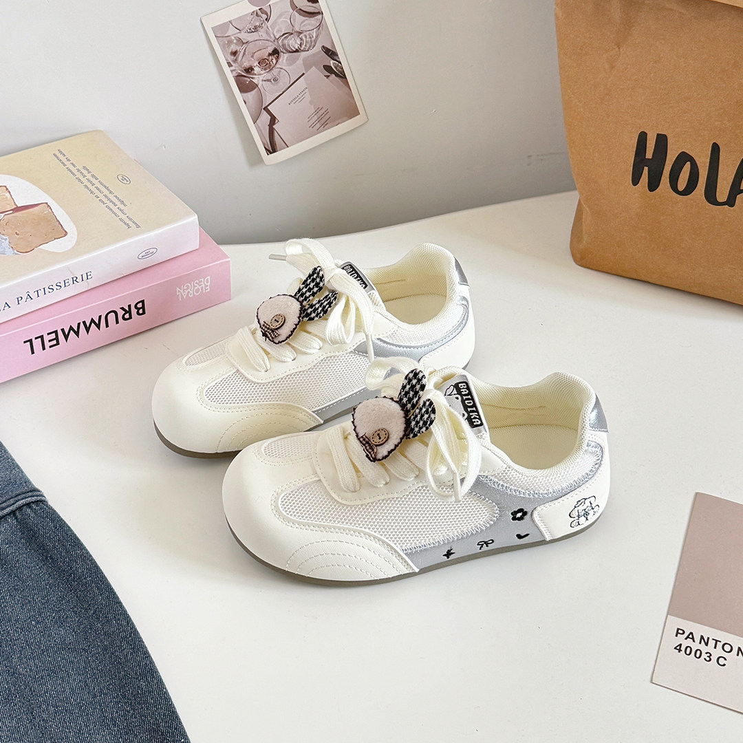 鞋子女夏季2026新款透气网面德训鞋软底ins潮百搭学生休闲小白鞋