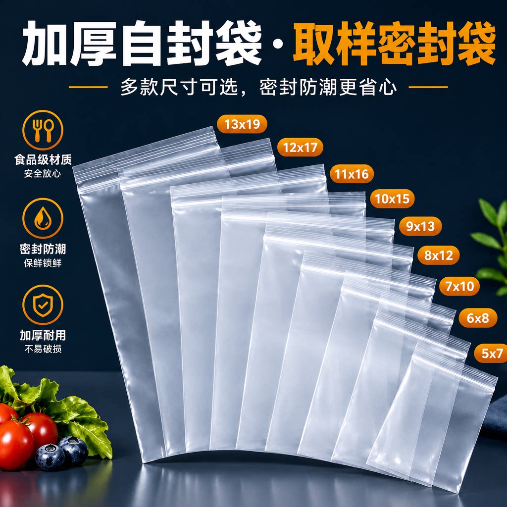 实验室透明PE自封样品袋