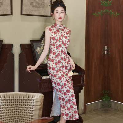 崔万志女装懿菲固执官方专柜同款2026新款龙迪旗舰店旗袍一珂锦绣