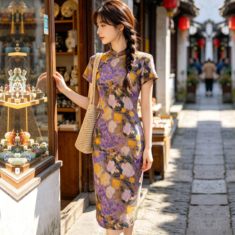 唐之语女装陶玉梅商场同款2026新款月下微凉旗袍先生崔万志旗舰店图片