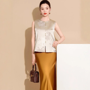 名兰世家官方旗舰店龙迪娘子写2026新款女装新中式国风马甲高级感