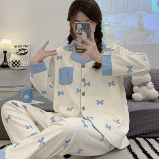 产后纯棉孕妇睡衣喂奶衣住院两件套 薄款 春秋款 月子服产妇哺乳夏季