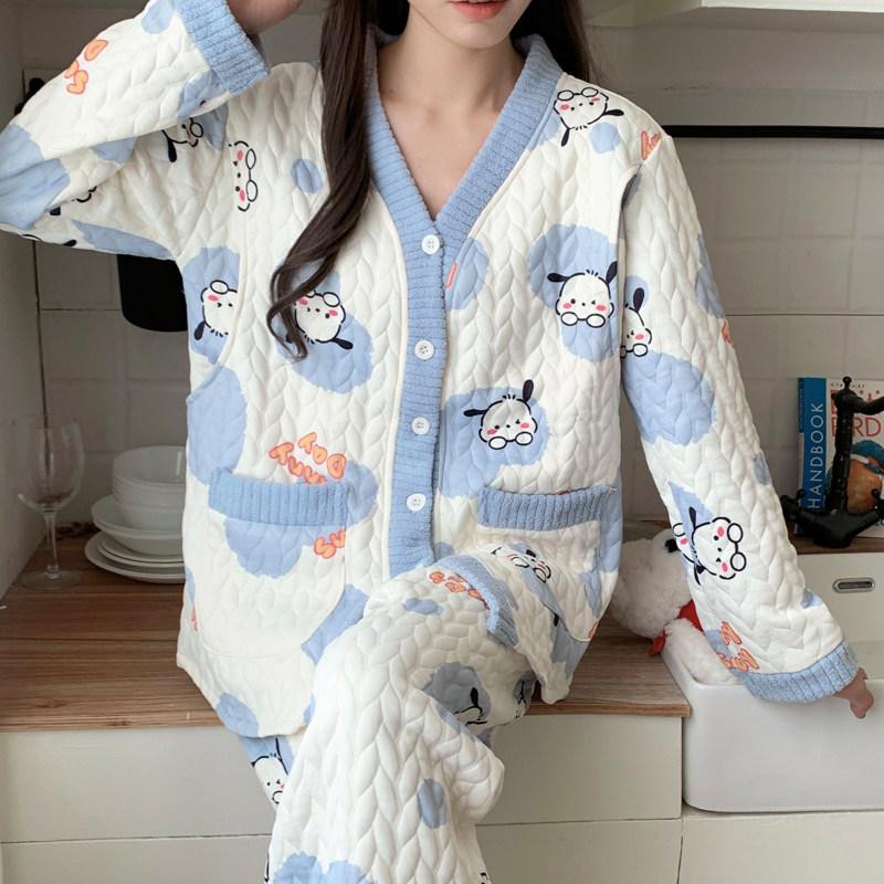 秋冬款空气棉睡衣纯棉月子服冬季11月份12孕妇哺乳家居服产后套装