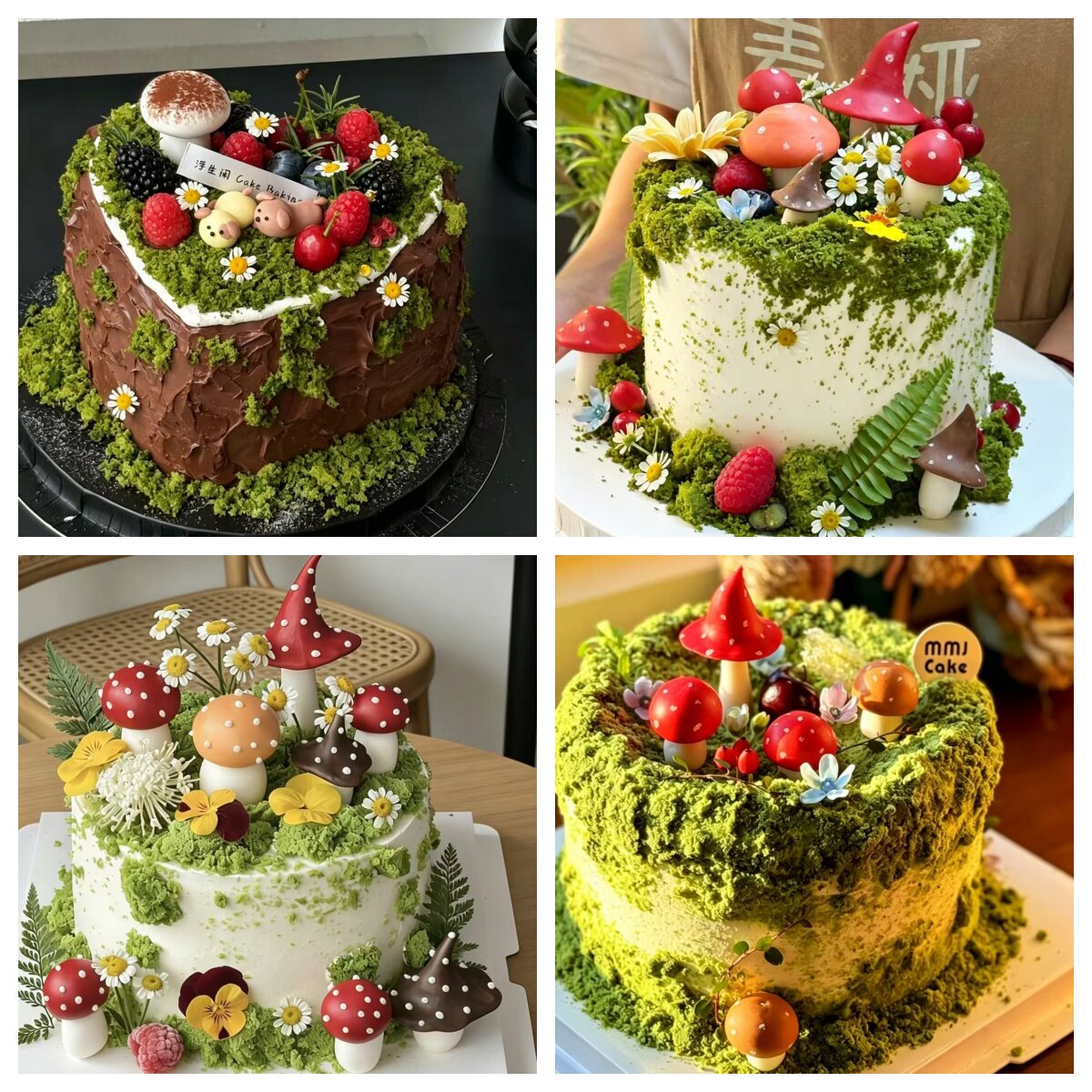 全国蛋糕定制森林系蘑菇生日蛋糕成都同城配送