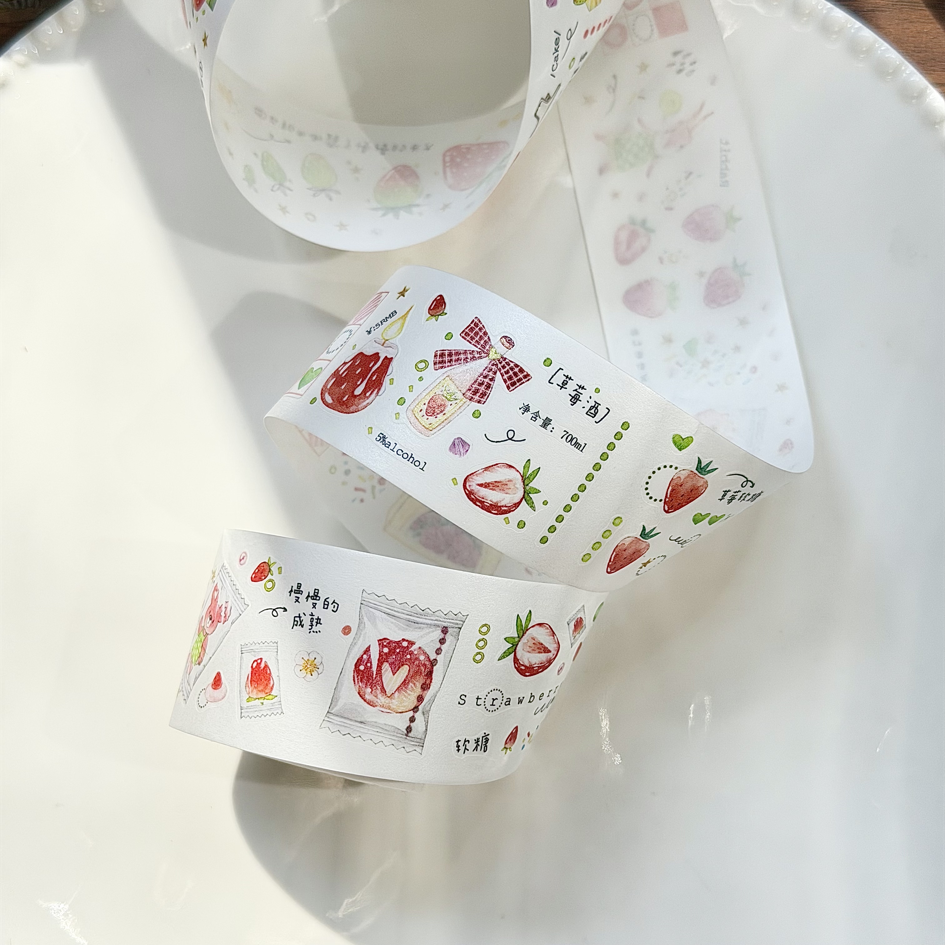 【草莓季节】草莓甜梦草莓系列和纸模切胶带