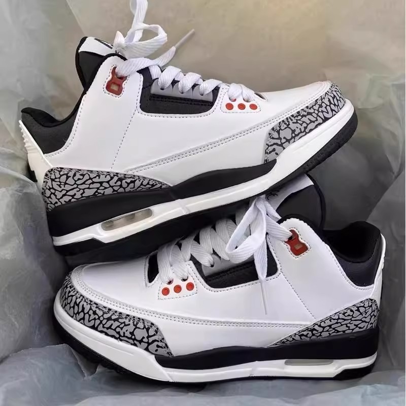 冬季aj3白水泥男鞋2026新款防滑厚底增高小白鞋子女ins百搭运动鞋