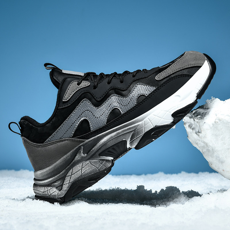 加绒保暖跑鞋男款冬季高品质御寒保暖防滑底跑步鞋大码休闲跑步鞋