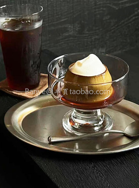 ins风玻璃杯酸奶杯高脚甜品杯水果冰淇淋冰球杯布丁碗早餐杯子