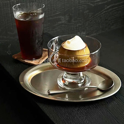 ins风玻璃杯酸奶杯高脚甜品杯水果冰淇淋冰球杯布丁碗早餐杯子