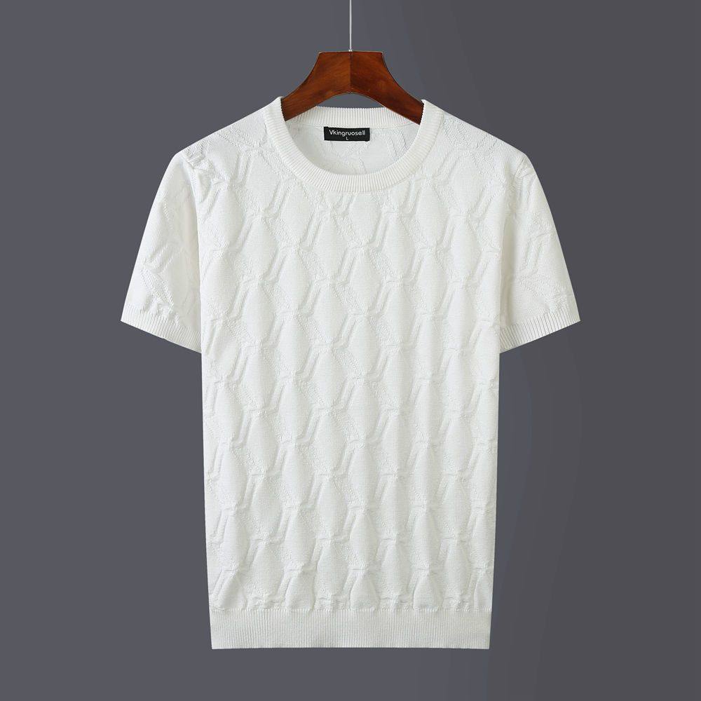 春夏短袖毛衣男新款修身针织衫薄款韩版简约男士套头半袖打底衫潮