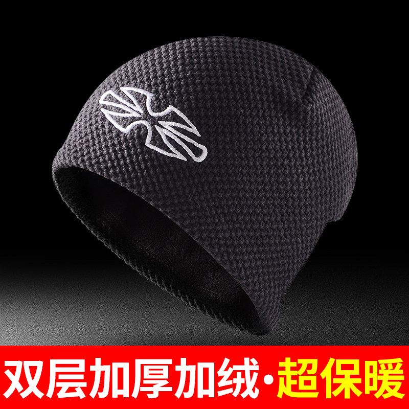 秋冬季户外运动帽抓绒男女款跑步保暖针织帽滑雪加厚休闲毛线帽子