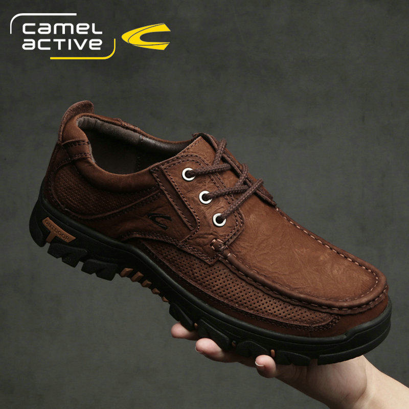 德国骆驼动感大码男鞋秋季透气皮鞋男真皮运动登山鞋户外休闲鞋男