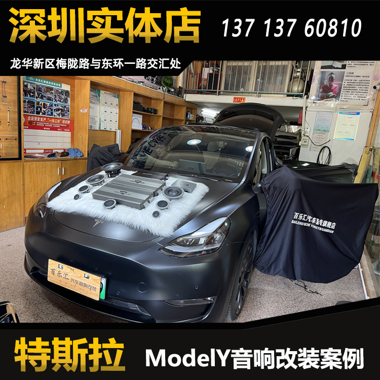 特斯拉modelY汽车音响改装丹拿372三分频套装喇叭DSP功放处理器