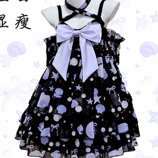 【夏日海贝】柴呼呼【黑】Lolita正版洛丽塔贝壳显瘦甜心小贝童趣