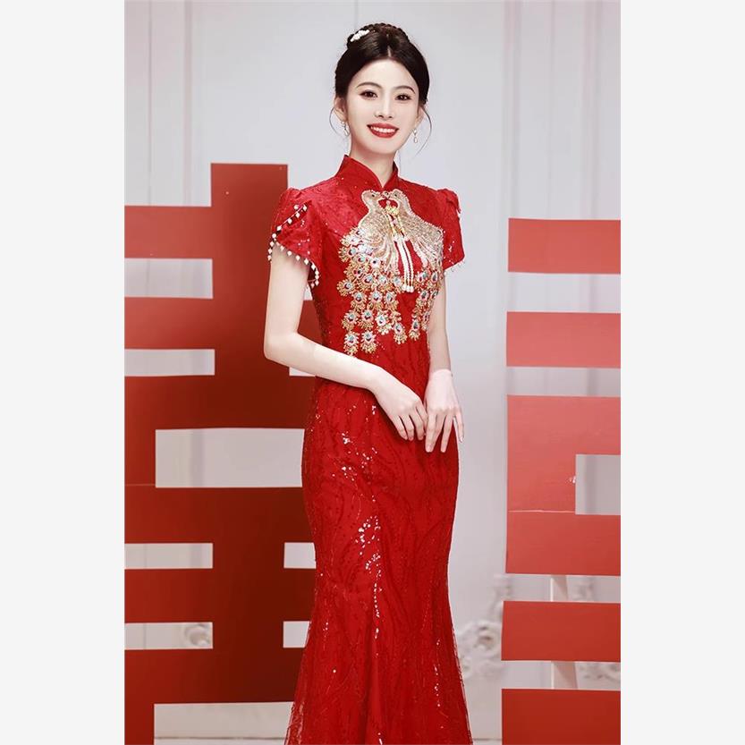 结婚敬酒服改良旗袍2025新款新娘结婚中式订婚礼服裙女轻奢高级感