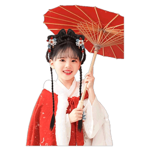 女童汉服头饰假发包盘发古装一体式发箍古风假发儿童造型发饰发髻