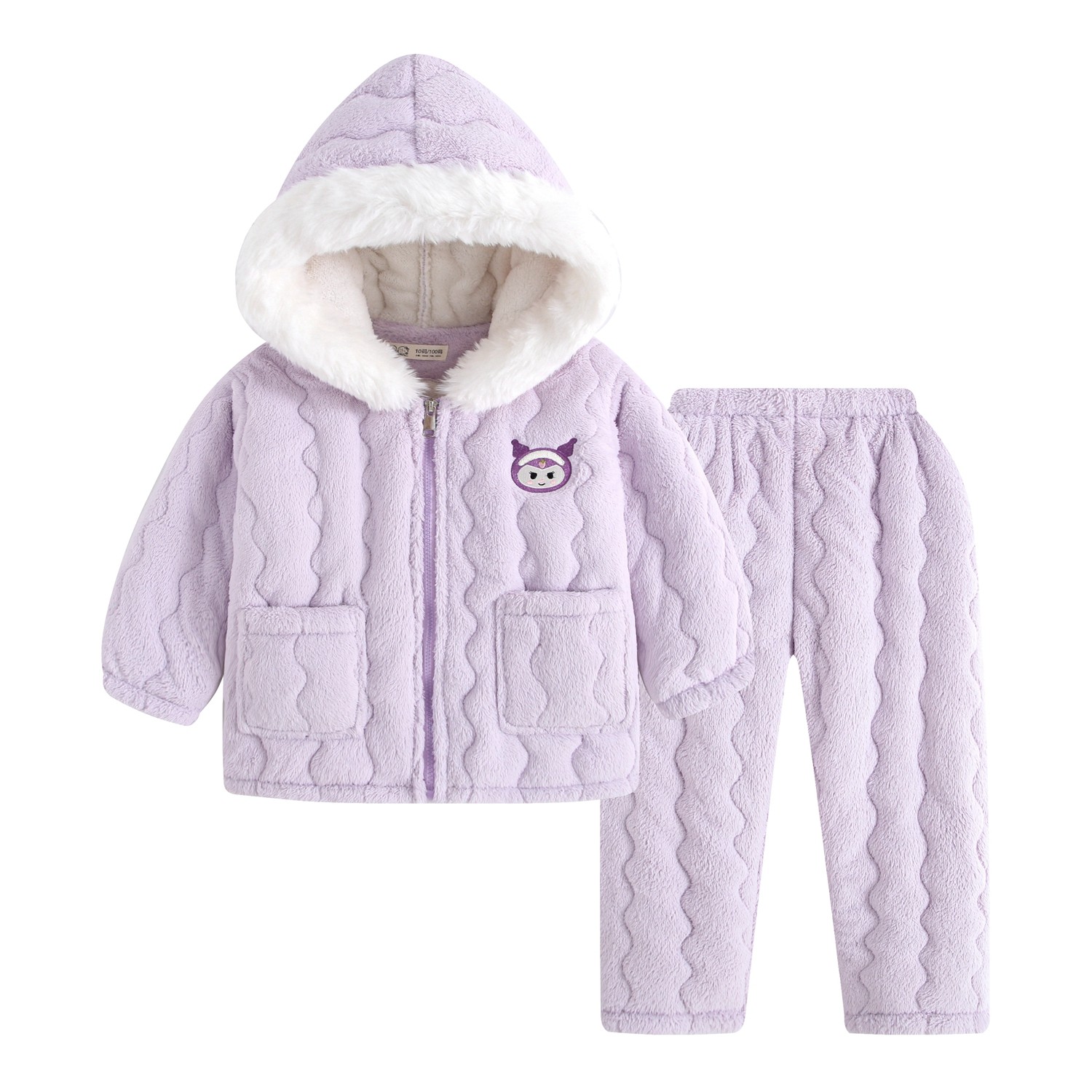 冬季儿童家居服套装女童加绒加厚家居服套装