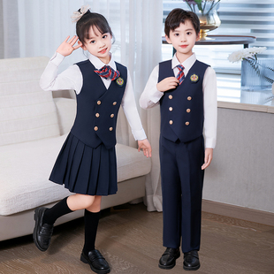 幼儿园园服学院校服儿童班服中小学生英伦风马甲春秋款男女童套装