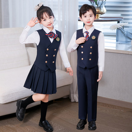 幼儿园园服学院校服儿童班服中小学生英伦风马甲春秋款男女童套装
