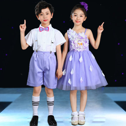 六一儿童节演出服装背带裤蓬蓬裙
