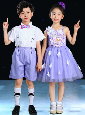 六一儿童节演出服装背带裤蓬蓬裙