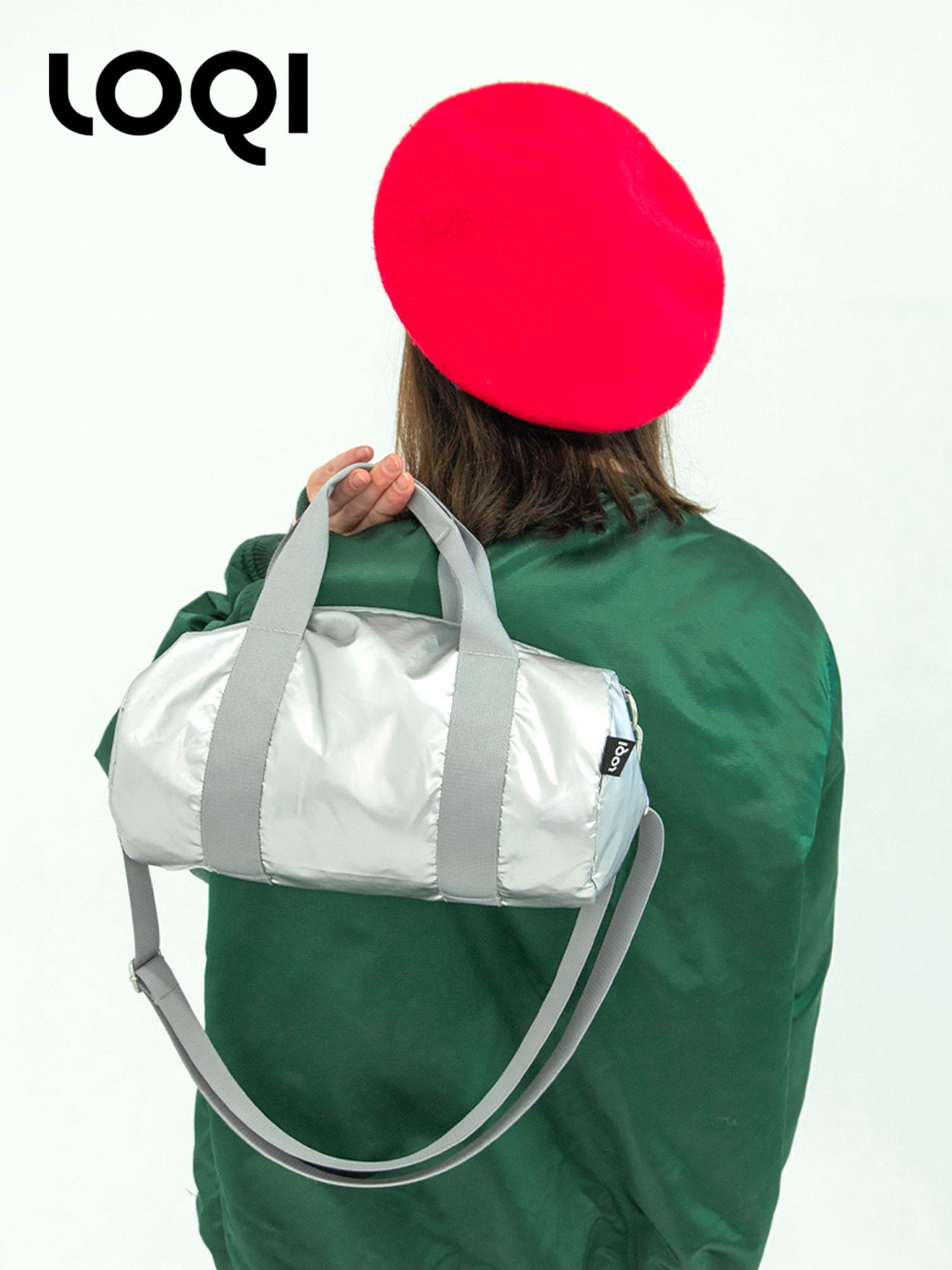 독일 LOQI 패션 시리즈 메탈릭 여행 가방 숄더백 대용량 트렌디 피트니스 가방 수하물 가방