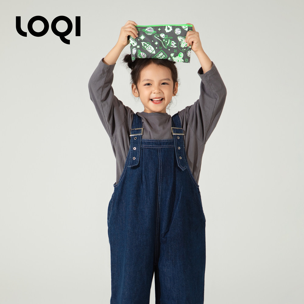 LOQI儿童宝宝时尚腰包便携方便大容量旅行包Kids系列太空漫步背包