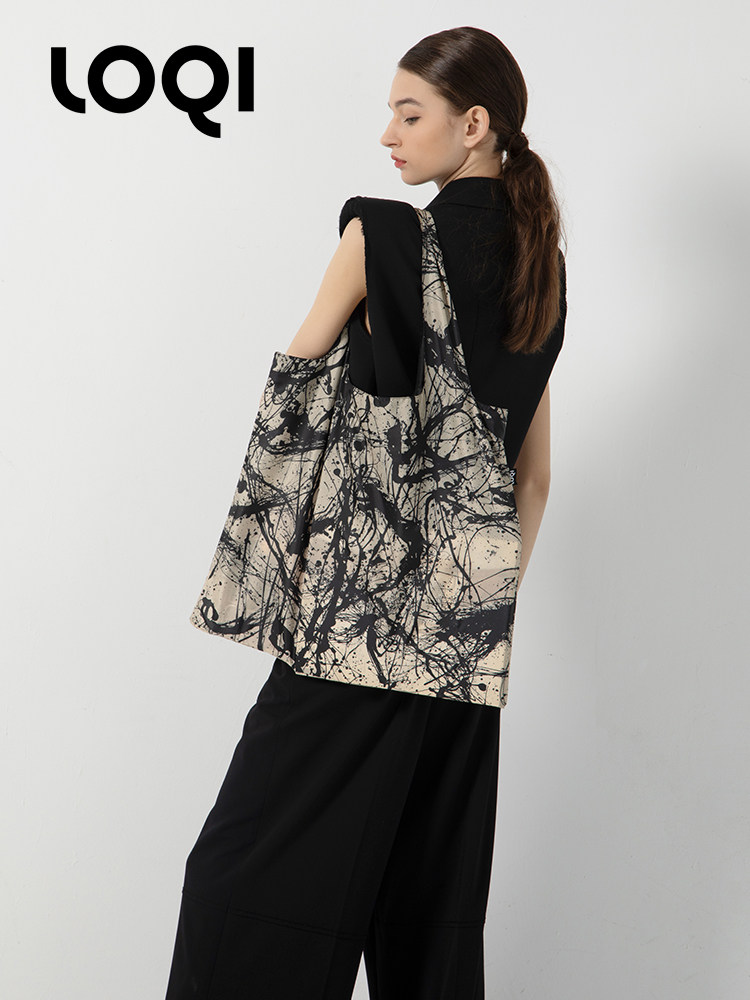 德国LOQI博物馆鳕鱼名画印花时尚潮流单肩包便携折叠购物袋防水,收纳整理,购物袋/环保袋/帆布袋,淘宝优惠券,粉丝福利购,淘宝优惠卷