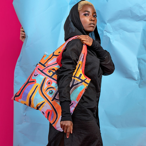 loqi艺术购物袋抽象画可折叠