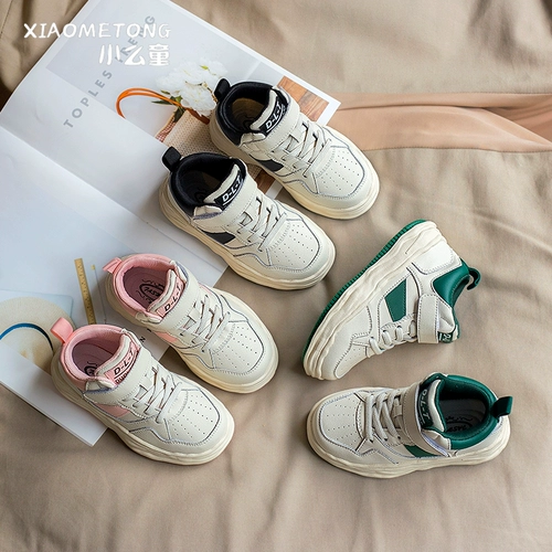 Детская модная спортивная обувь, нескользящая белая высокая повседневная обувь, кроссовки для мальчиков